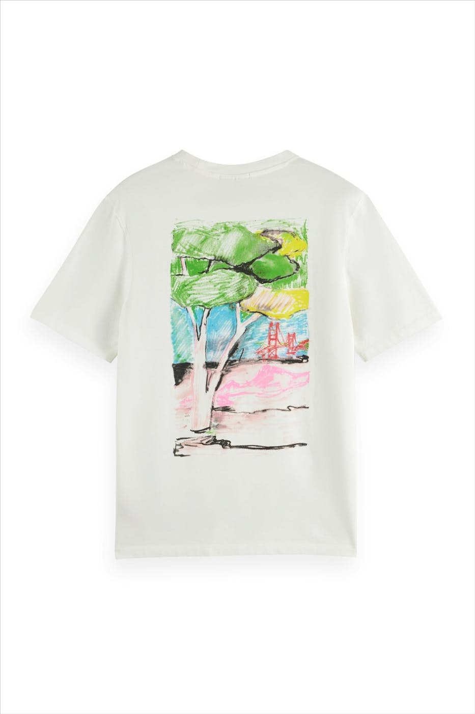 Scotch & Soda - Witte San Francisco Landscape T-shirt