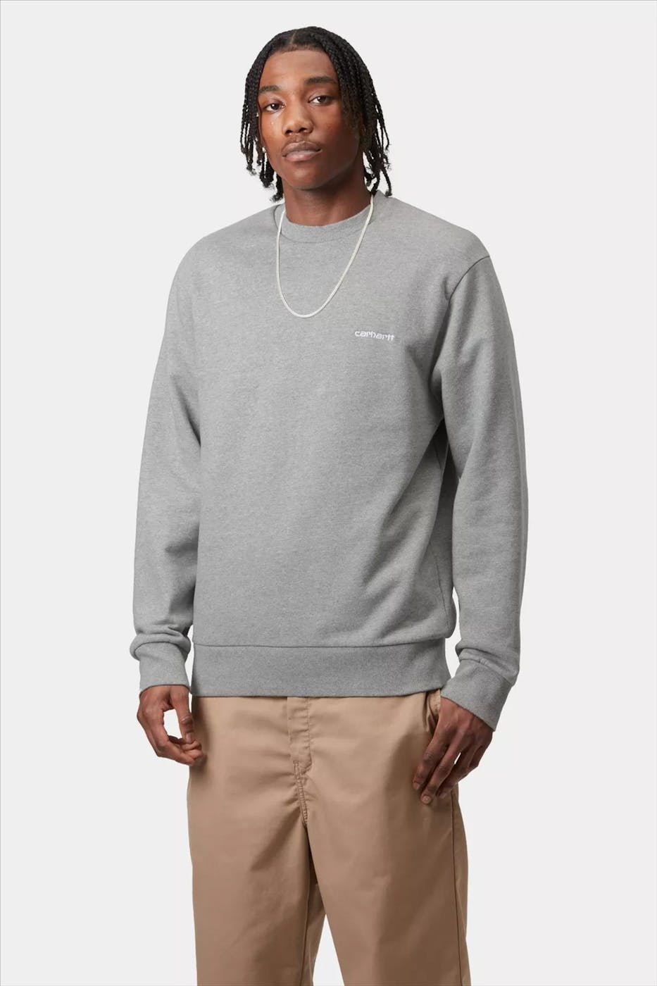 Carhartt WIP - Grijze Script Embroidery sweater