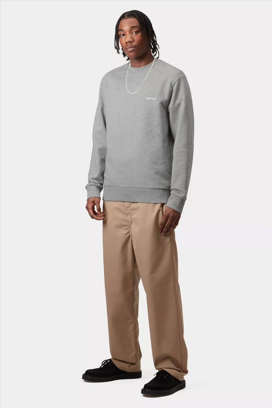 Carhartt WIP - Grijze Script Embroidery sweater