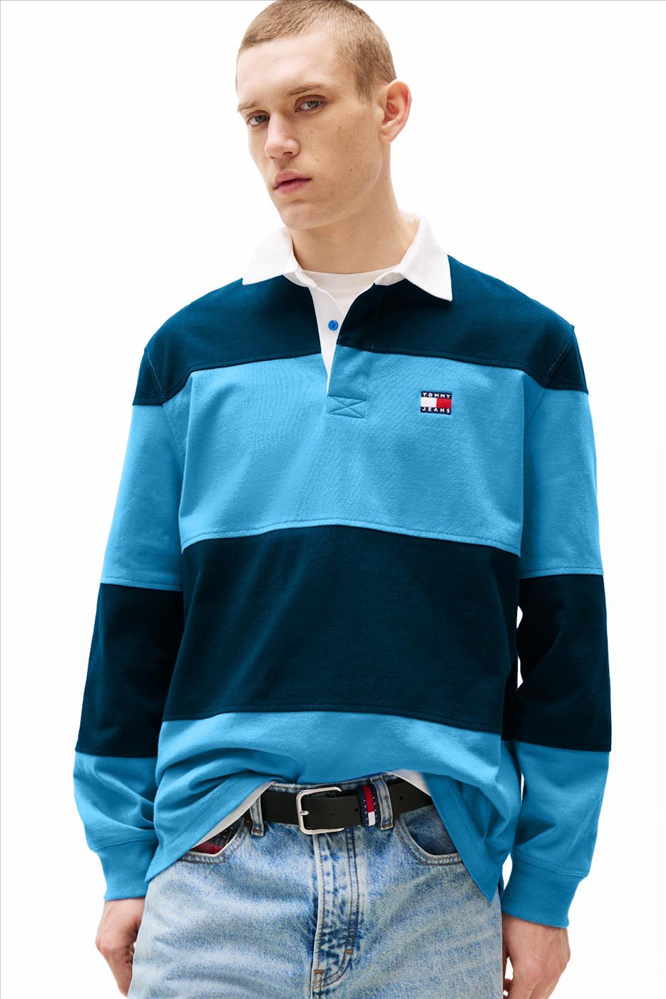 Tommy Jeans - Donkerblauwe Colourblock Ruby polo