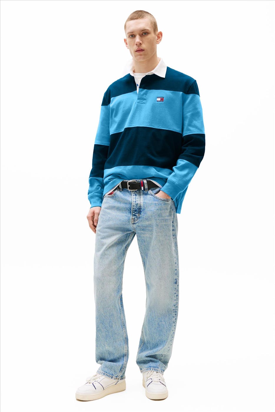 Tommy Jeans - Donkerblauwe Colourblock Ruby polo