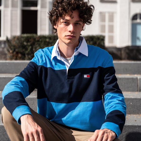 Tommy Jeans - Donkerblauwe Colourblock Ruby polo