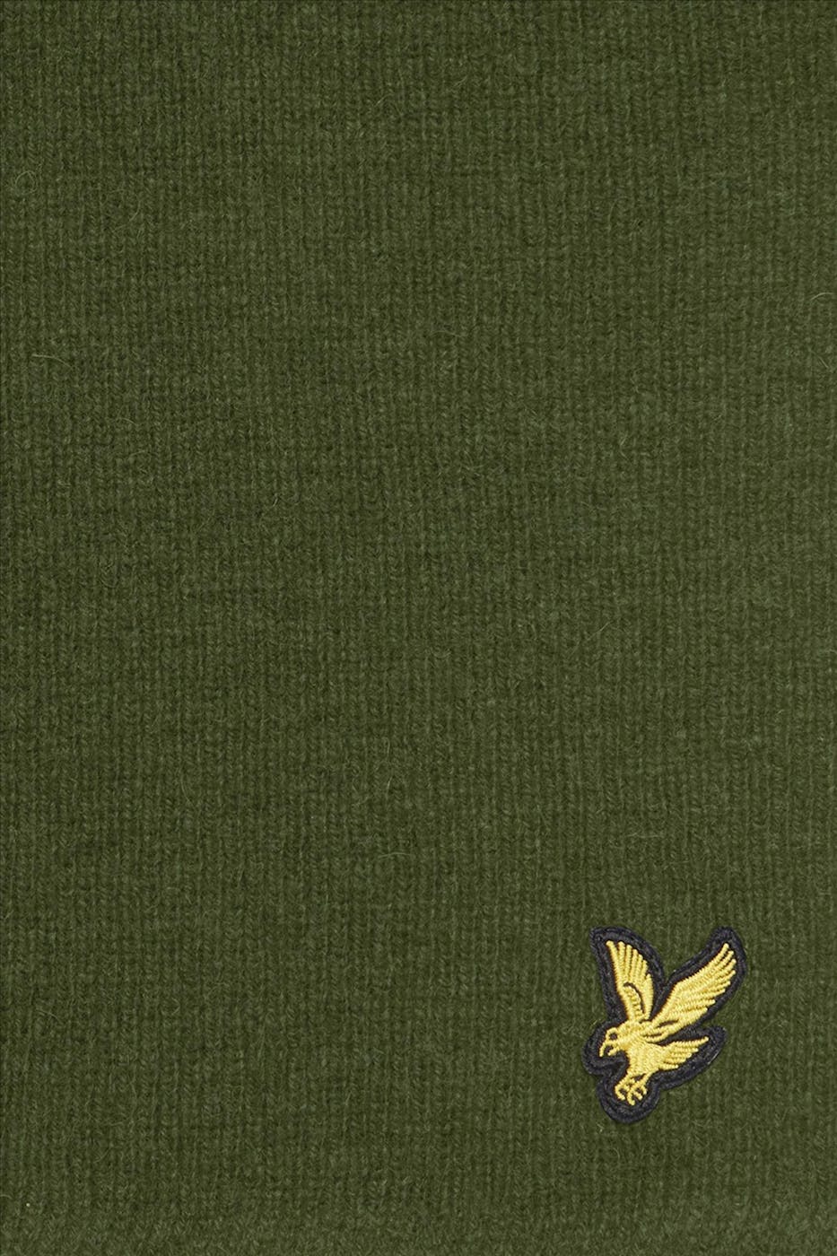 Lyle & Scott - Donkergroene Racked Rib sjaal