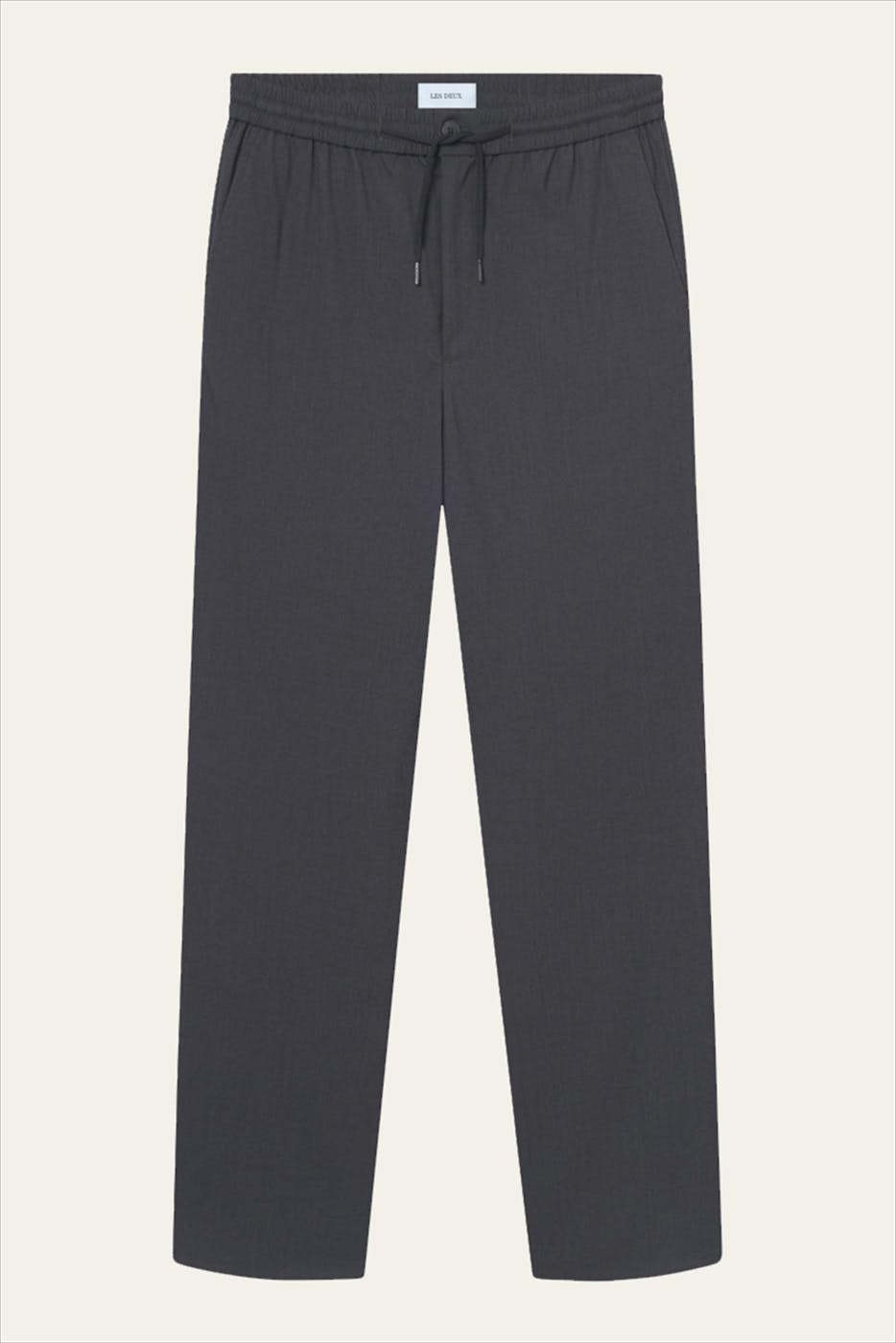 LES DEUX - Donkergrijze Como tapered Drawstring broek