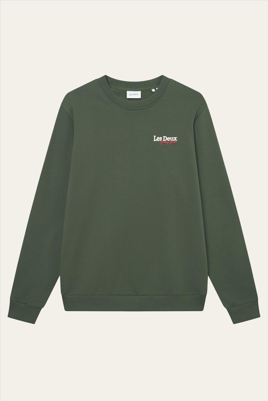 LES DEUX - Donkergroene Racing sweater