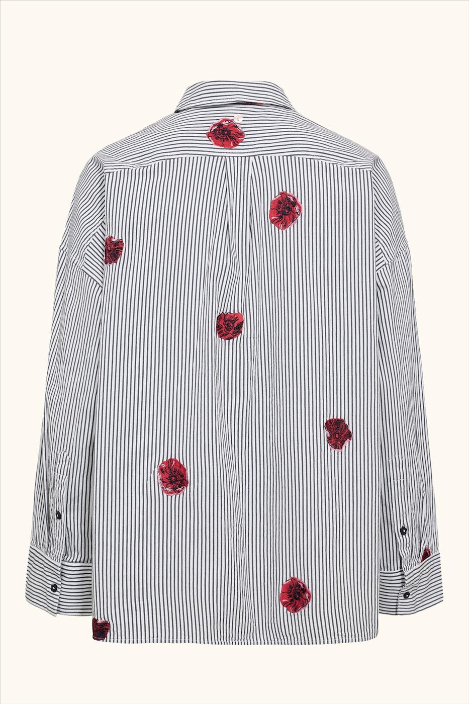 Nümph - Donkerblauw-Witte Tillie blouse