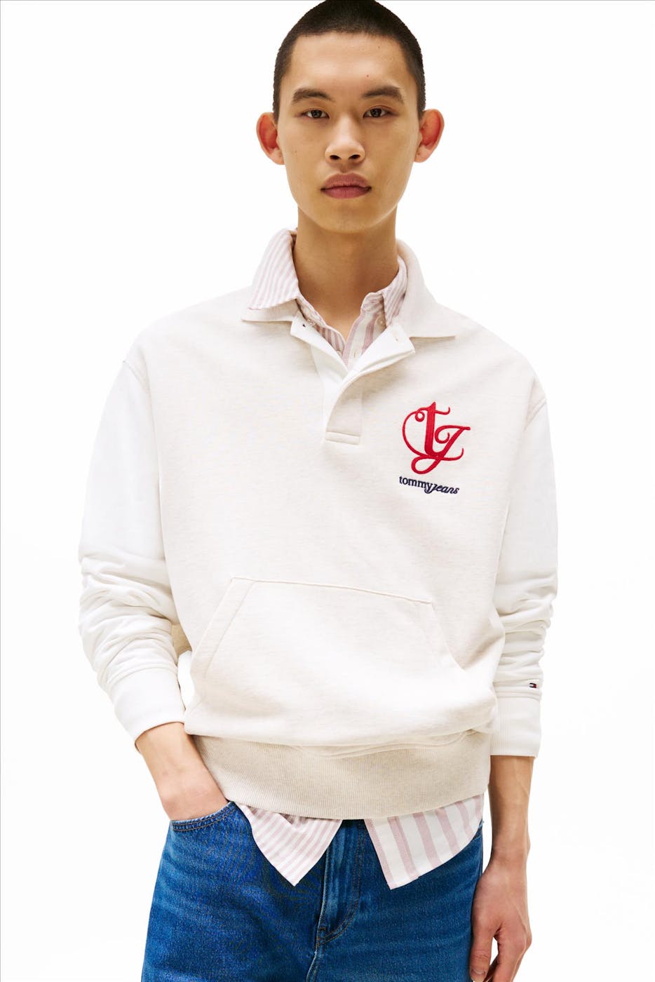 Tommy Jeans - Beige Colour-Blocked sweater