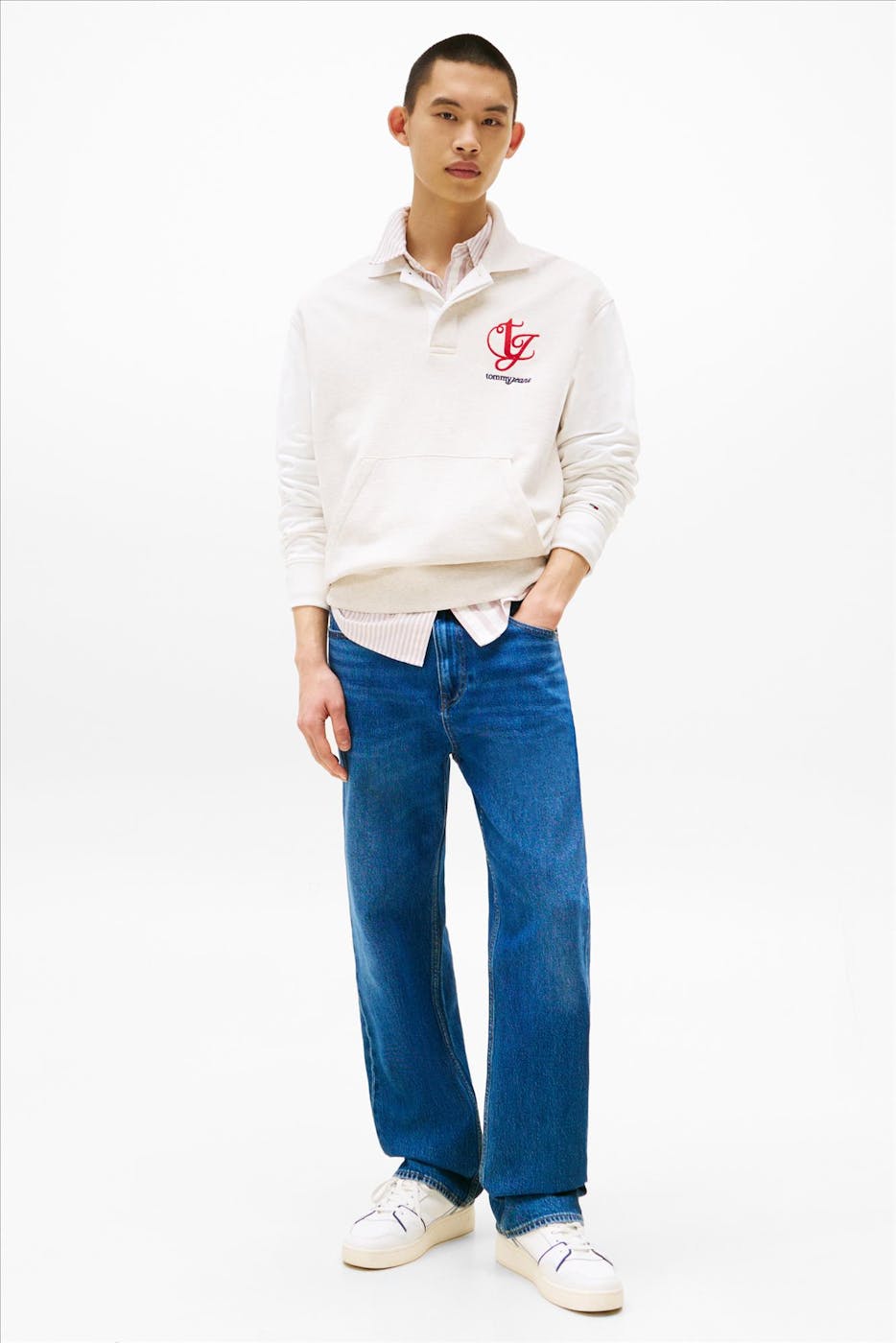 Tommy Jeans - Beige Colour-Blocked sweater