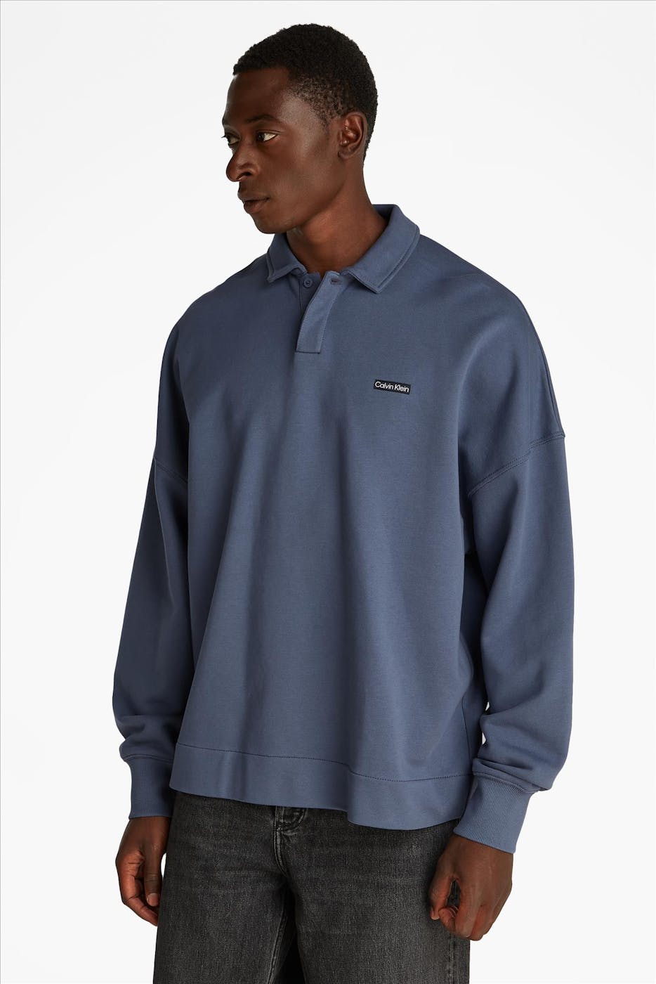 Calvin Klein Jeans - Grijze Label polosweater
