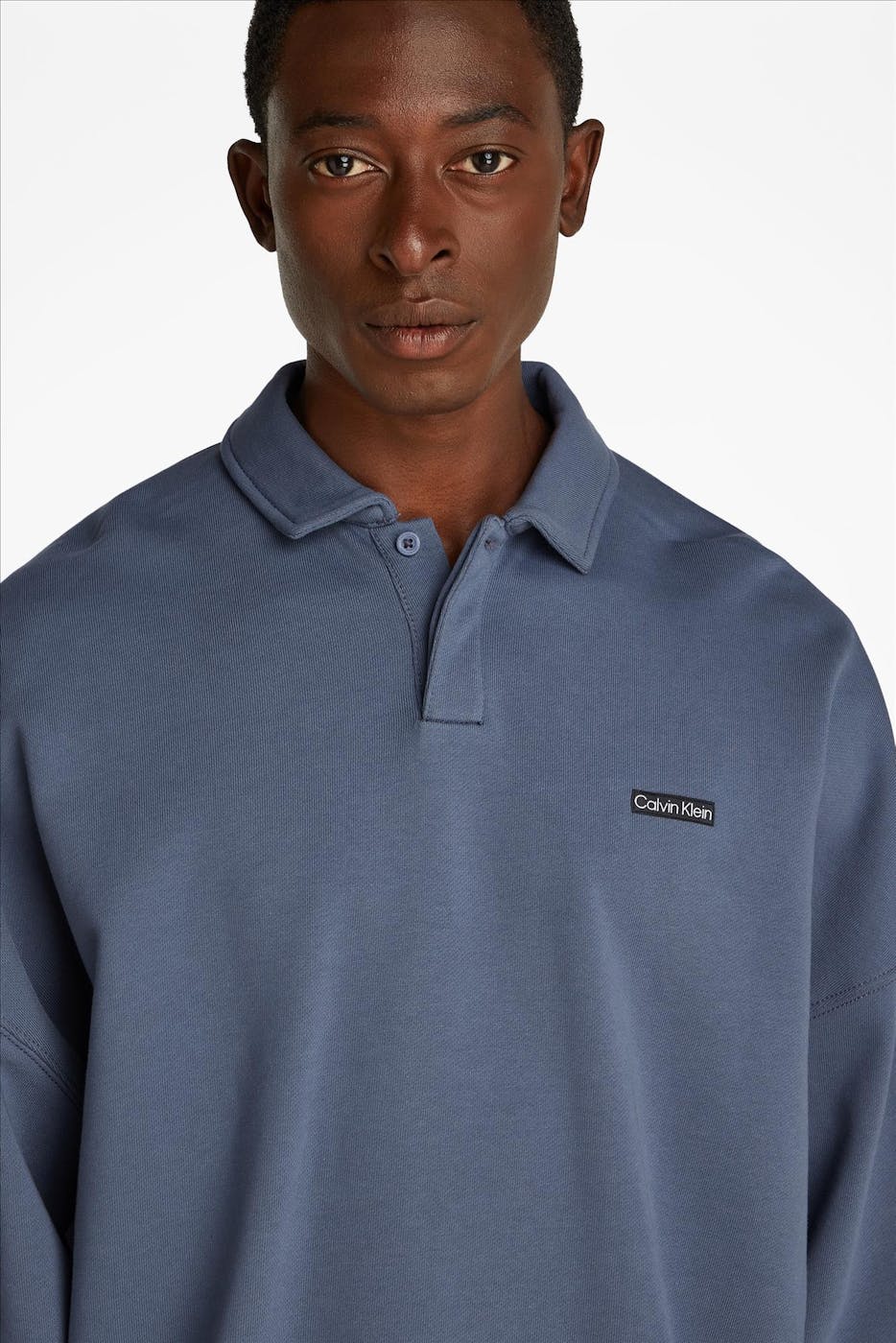 Calvin Klein Jeans - Grijze Label polosweater