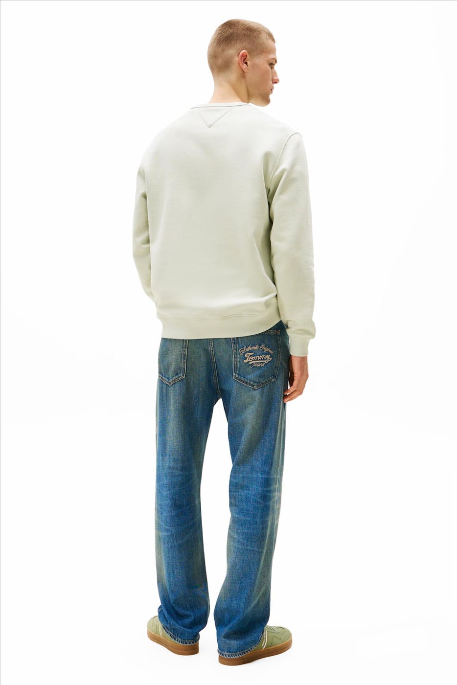 Tommy Jeans - Mintgroene Badge sweater