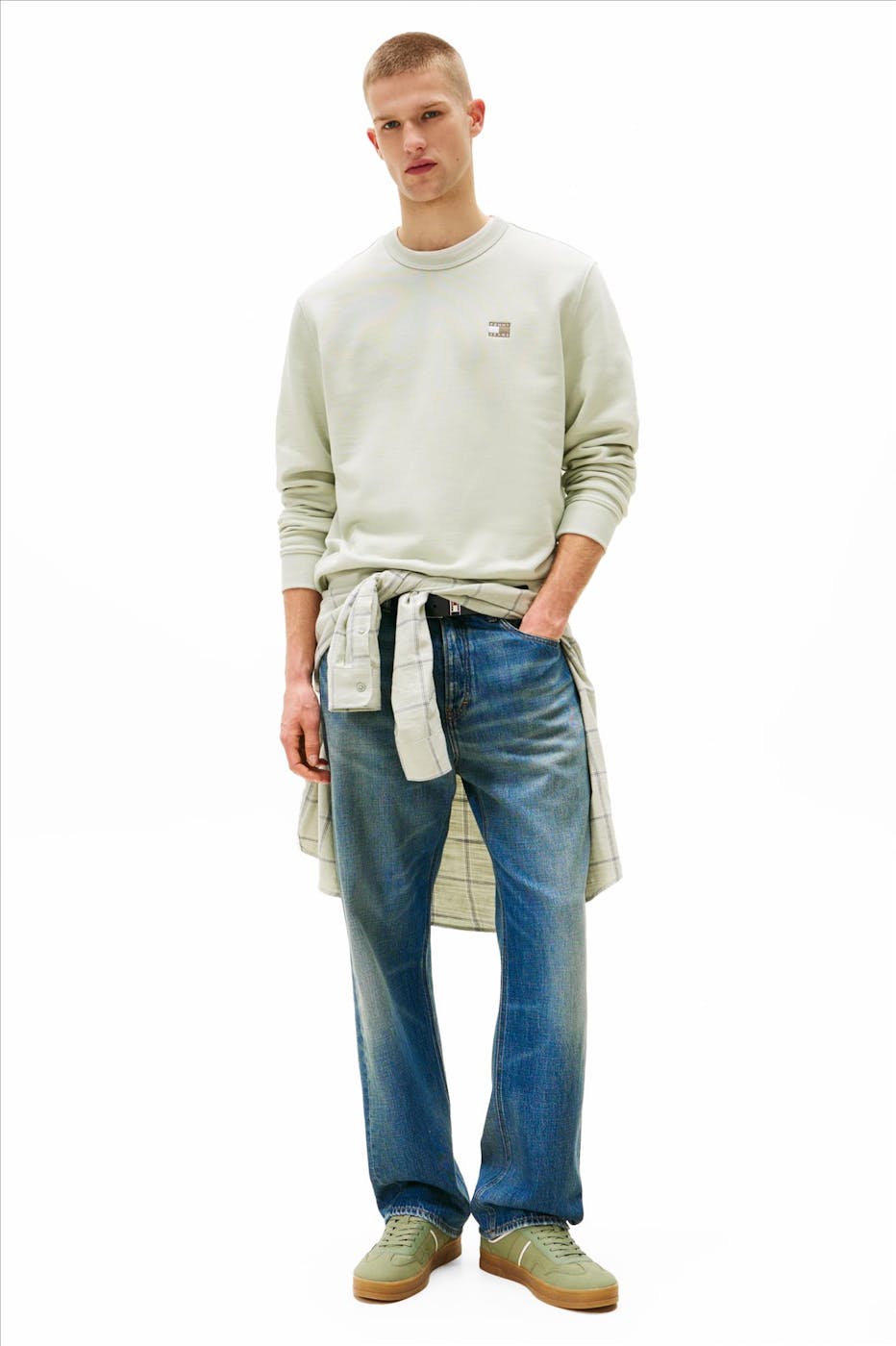 Tommy Jeans - Mintgroene Badge sweater