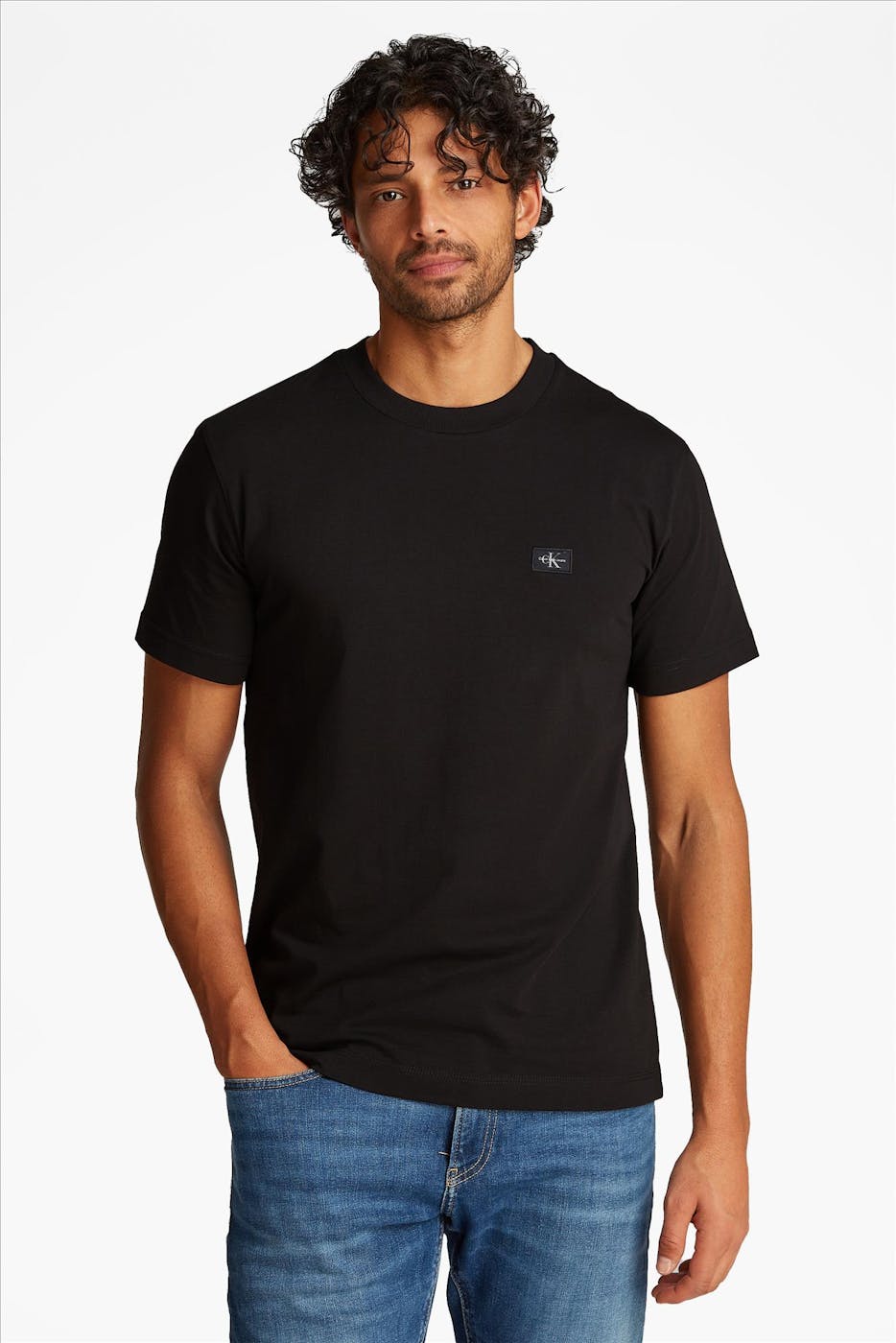 Calvin Klein Jeans - Zwarte Logo Label T-shirt