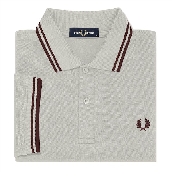 Fred Perry - Lichtgrijze Twin Tipped polo