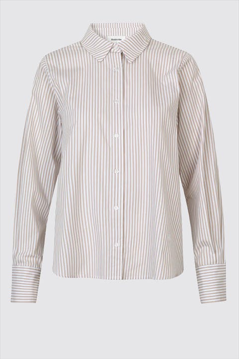 Modström - Beige-wit gestreepte Augustus blouse