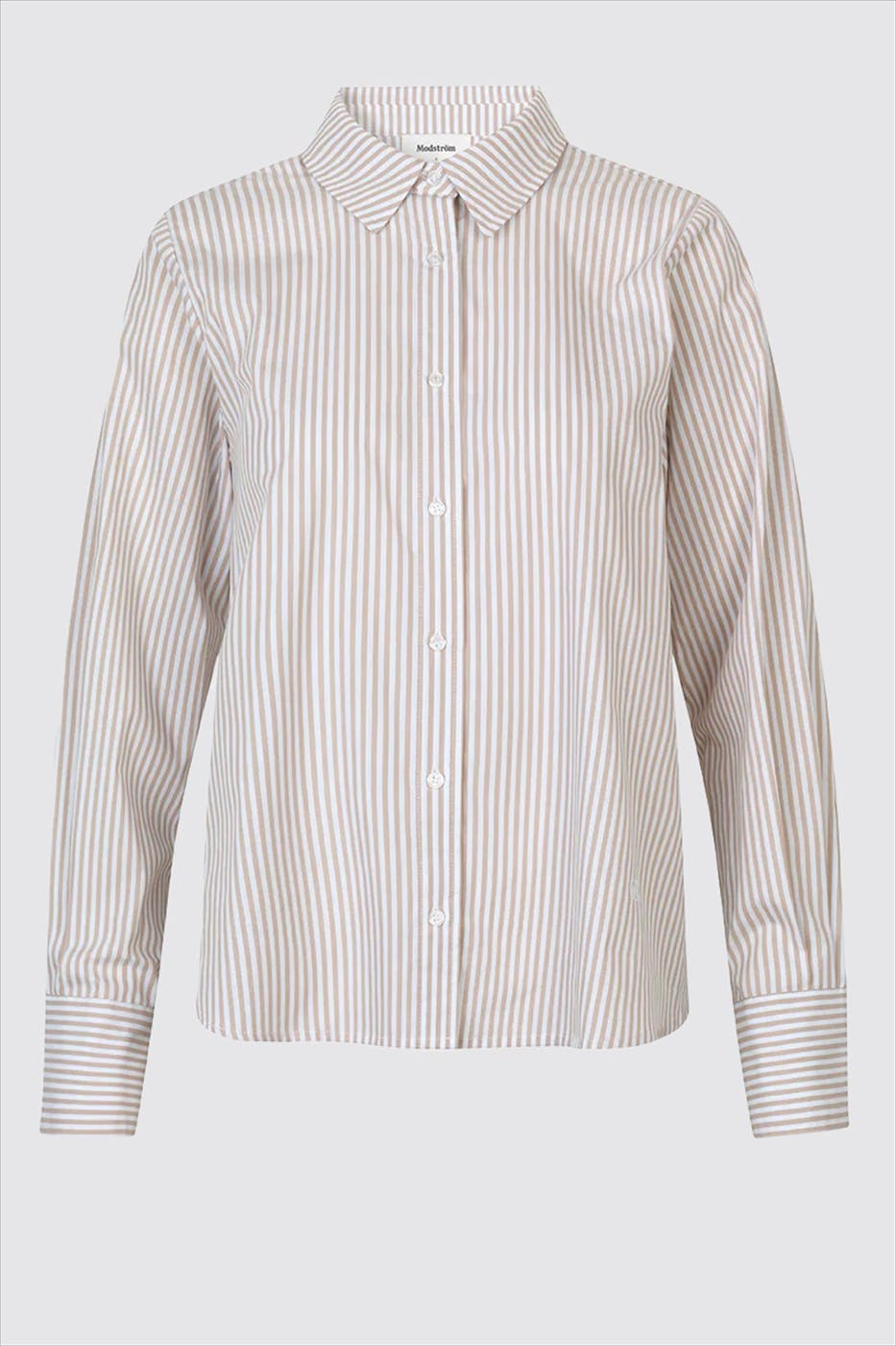 Modström - Beige-wit gestreepte Augustus blouse