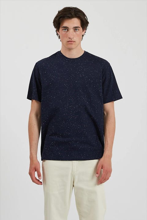 Minimum - Blauw gespikkelde Thure T-shirt