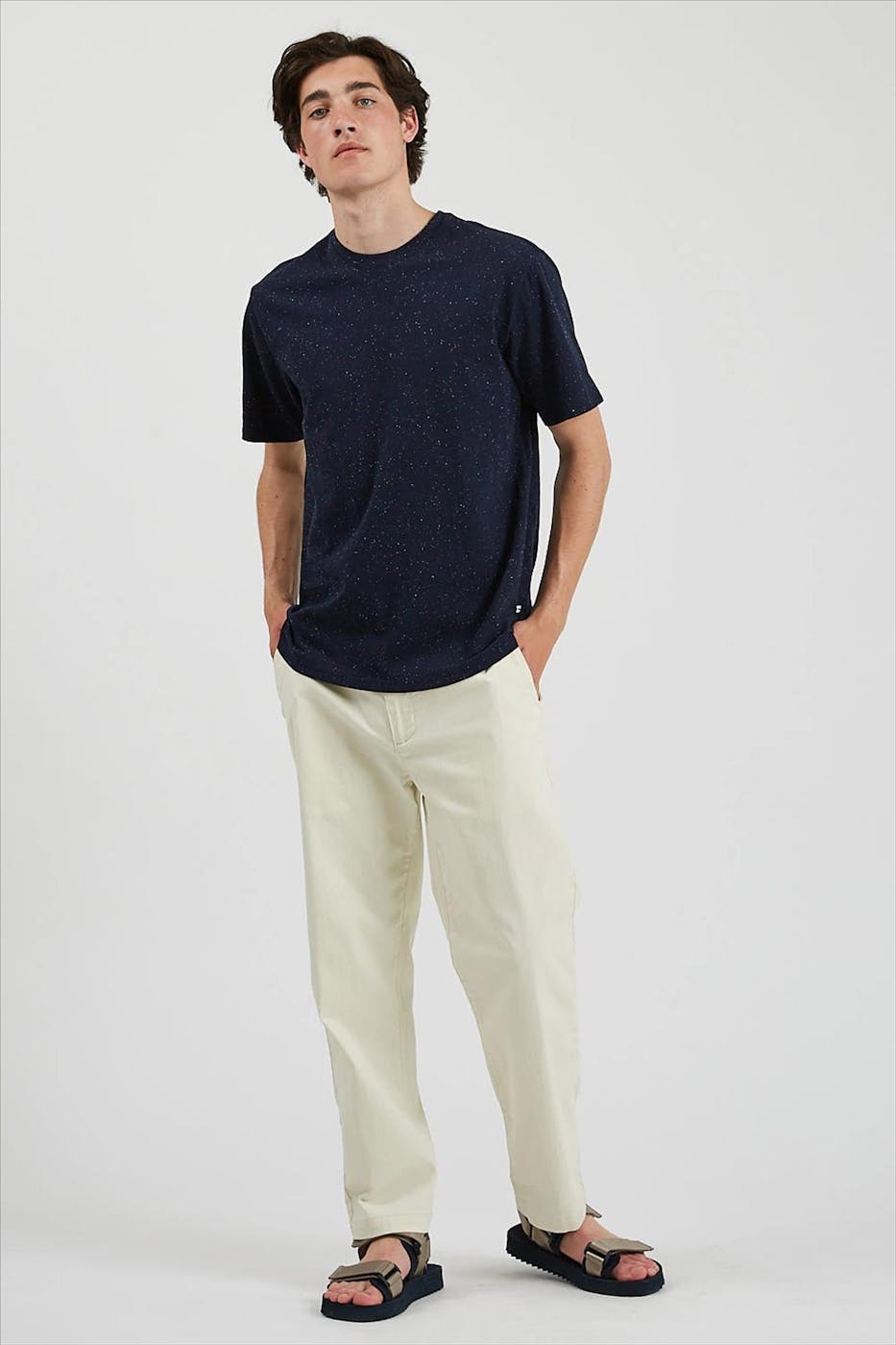 Minimum - Blauw gespikkelde Thure T-shirt