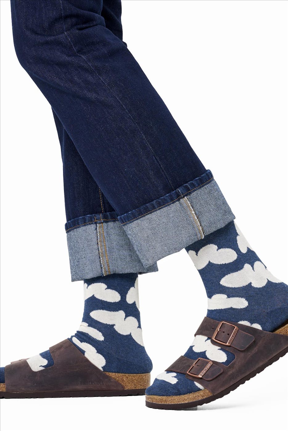 Happy Socks - Grijsblauwe Cloudy sokken, maat: 41-46