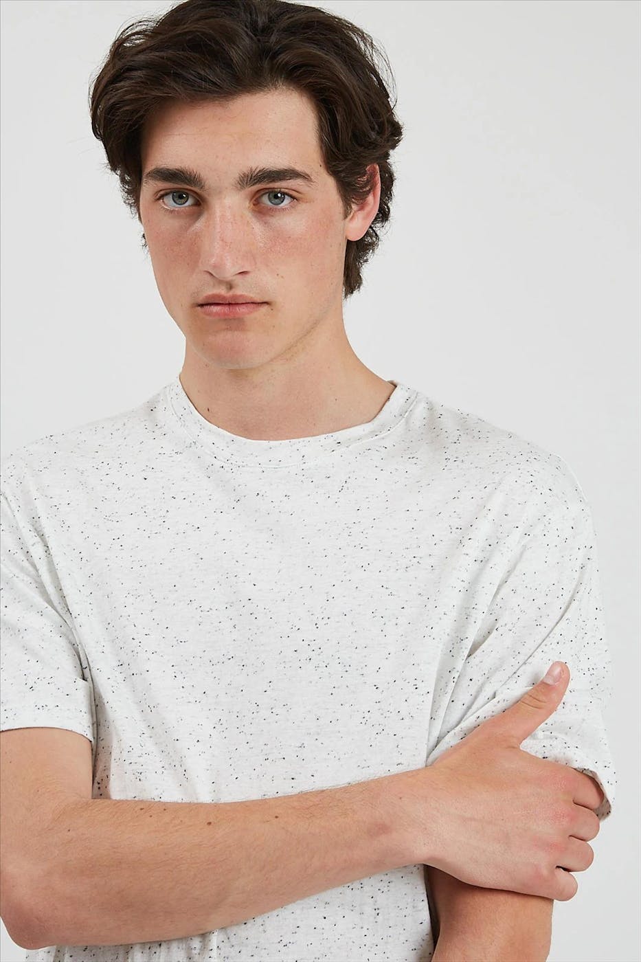 Minimum - Wit gespikkelde Thure T-shirt