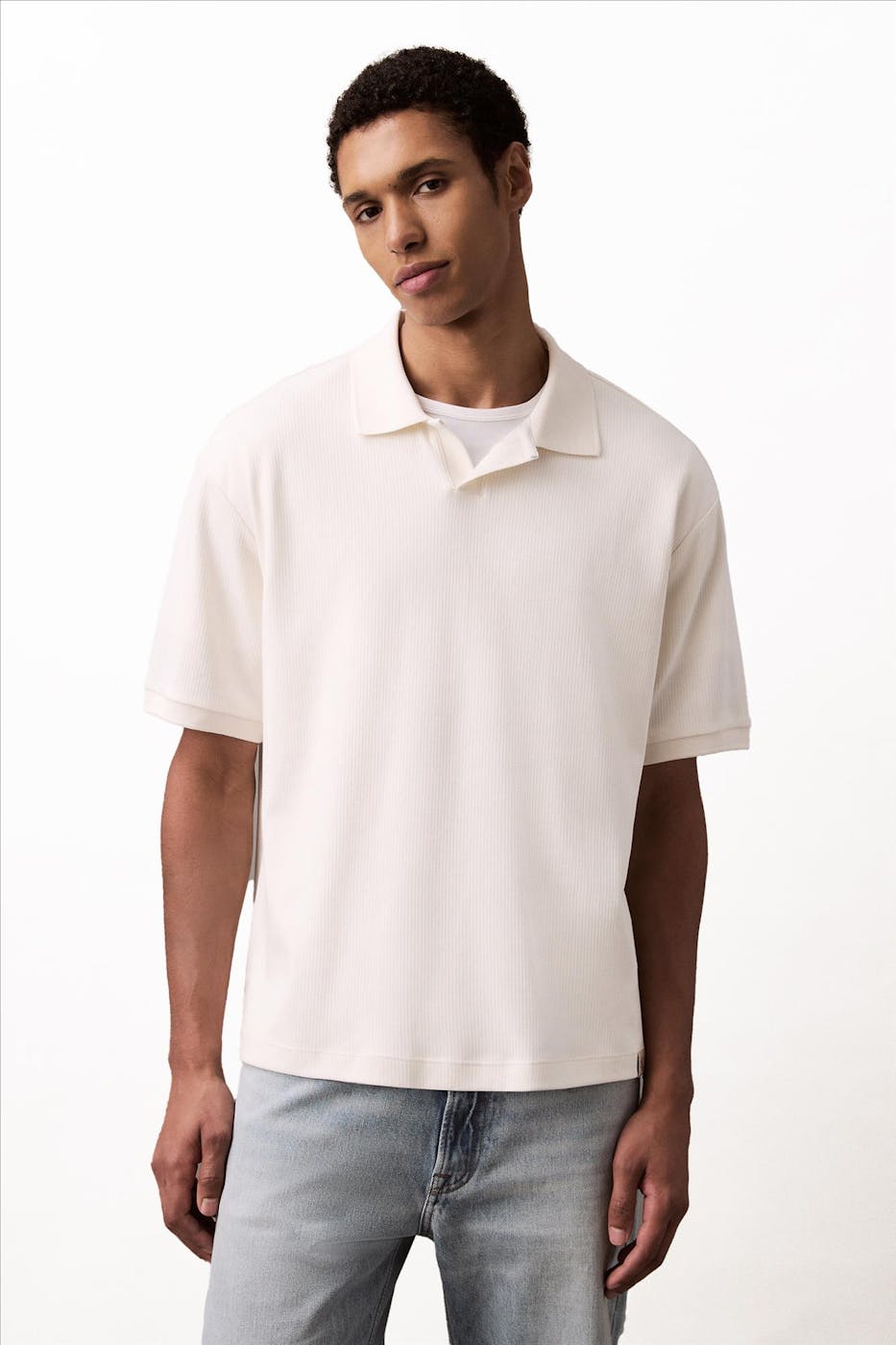 Calvin Klein Jeans - Witte Ribbed polo