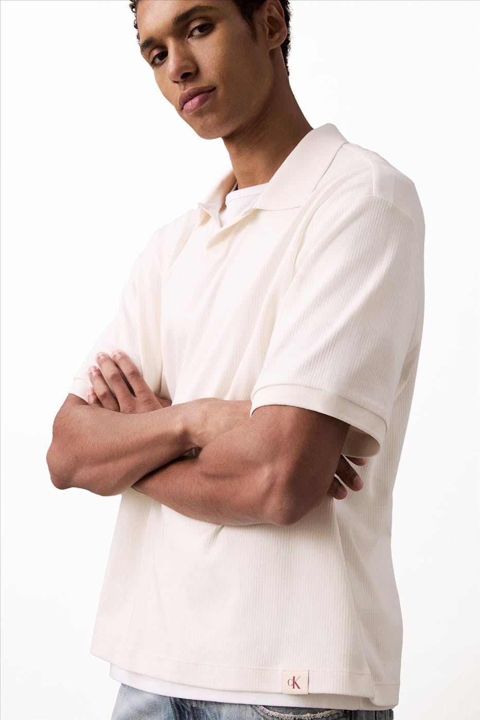 Calvin Klein Jeans - Witte Ribbed polo