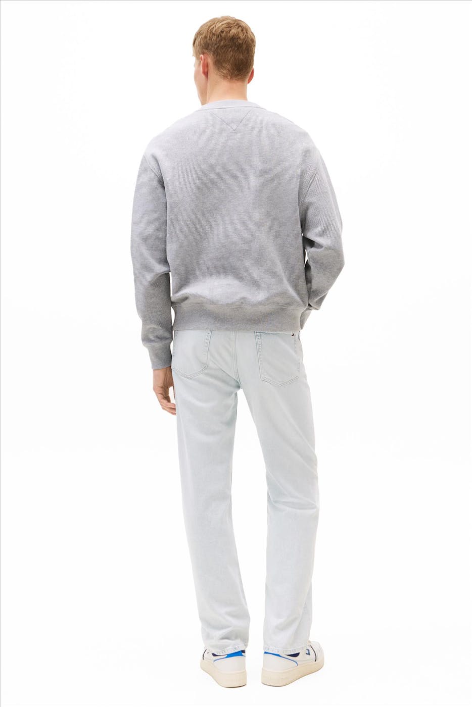 Tommy Jeans - Grijze Waffle Script sweater