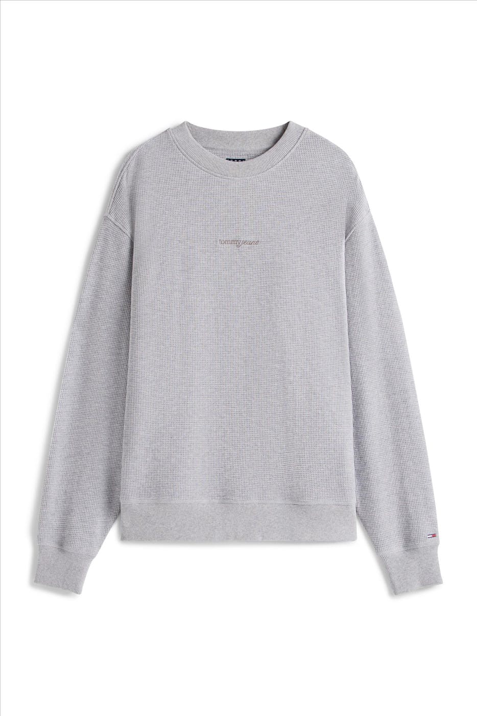 Tommy Jeans - Grijze Waffle Script sweater