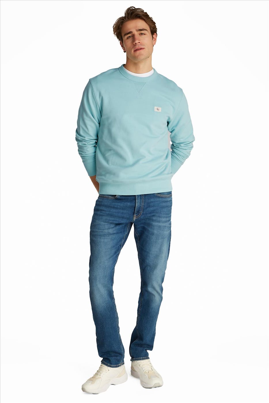 Calvin Klein Jeans - Mintgroene Logopatch sweater