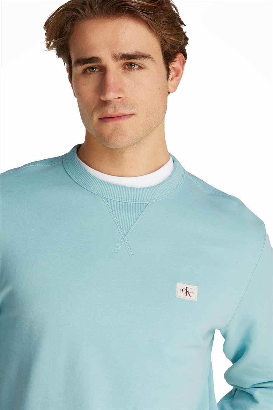 Calvin Klein Jeans - Mintgroene Logopatch sweater