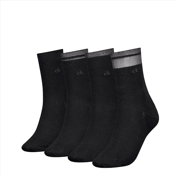 Calvin Klein - Zwarte 4-pack Holiday sokken