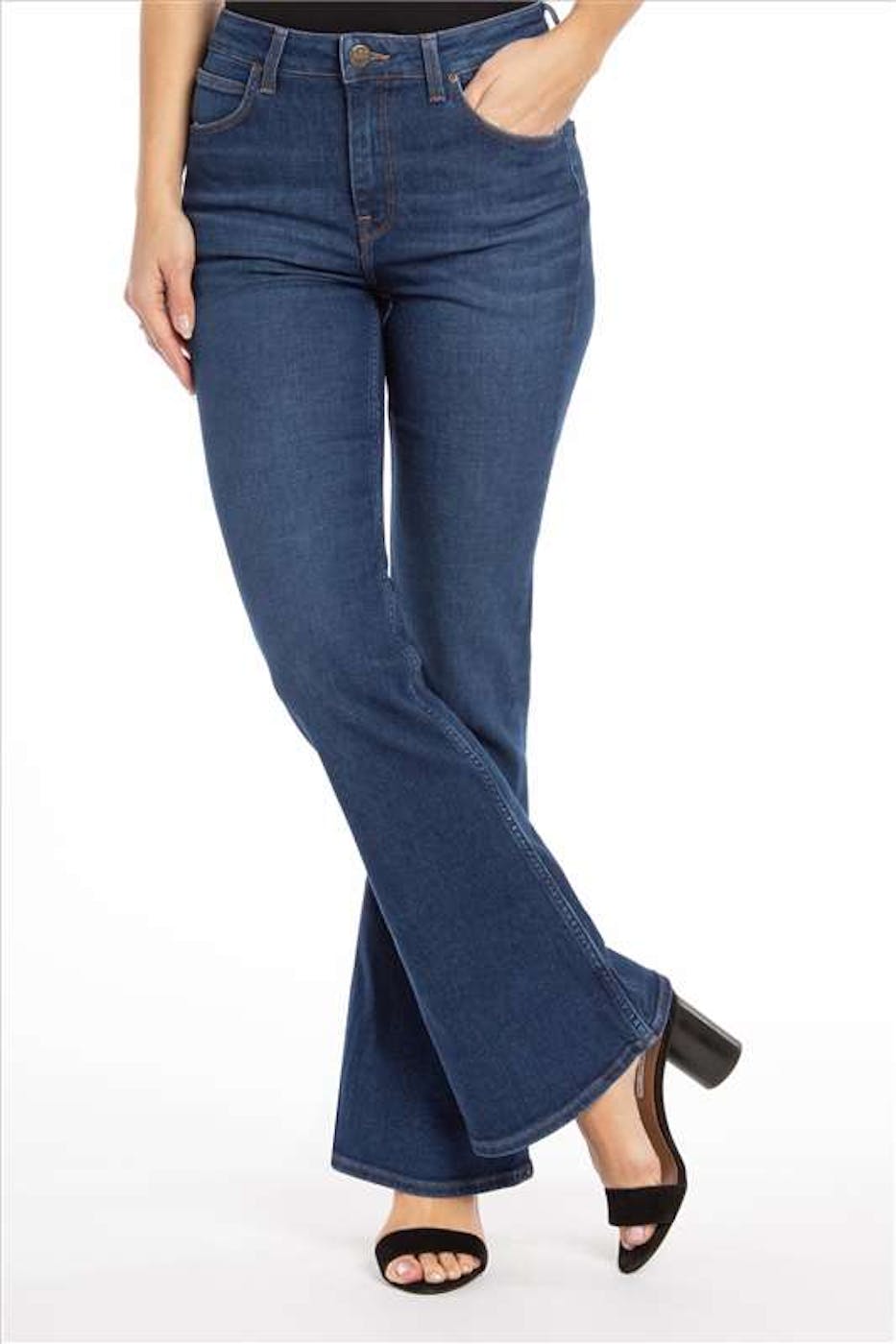 Lee - Donkerblauwe Breese flared jeans