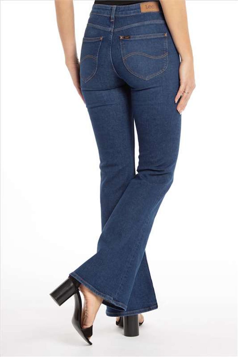 Lee - Donkerblauwe Breese flared jeans