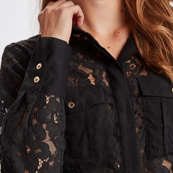 Nümph - Zwarte Penille blouse