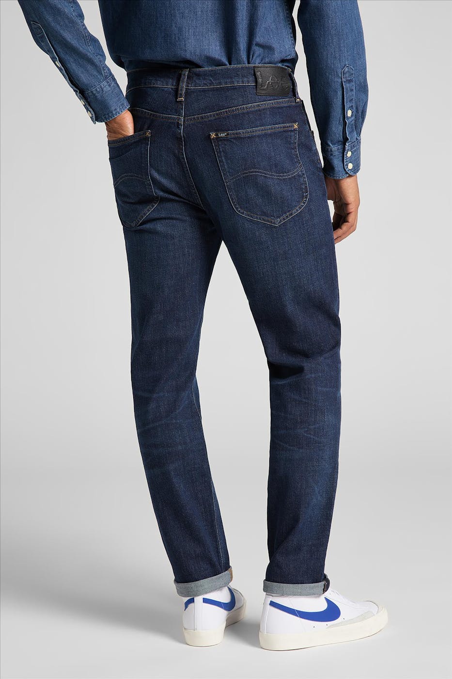 Lee - Donkerblauwe Austin straight tapered jeans