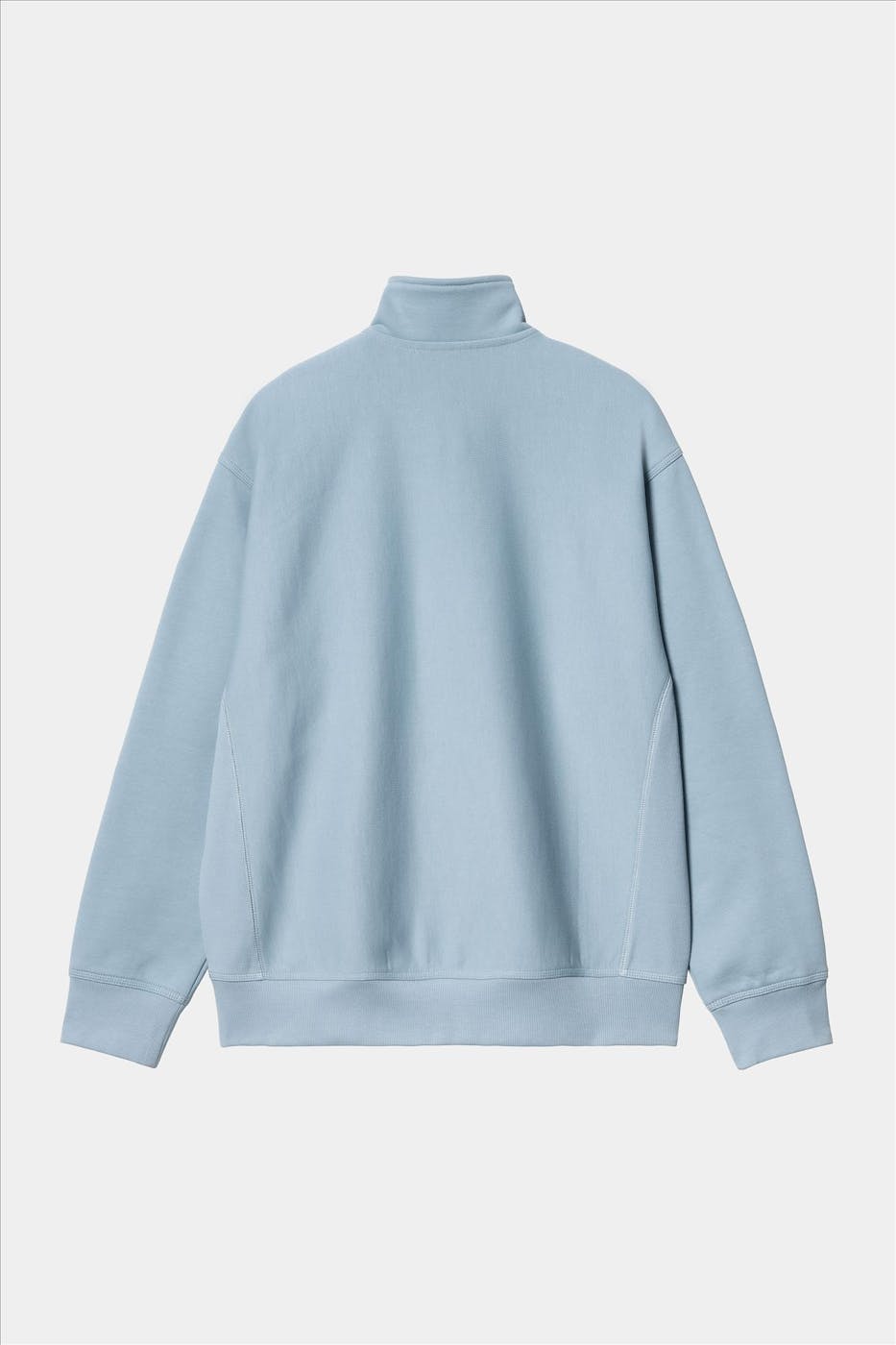 Carhartt WIP - Lichtblauwe Half Zip American Script sweater