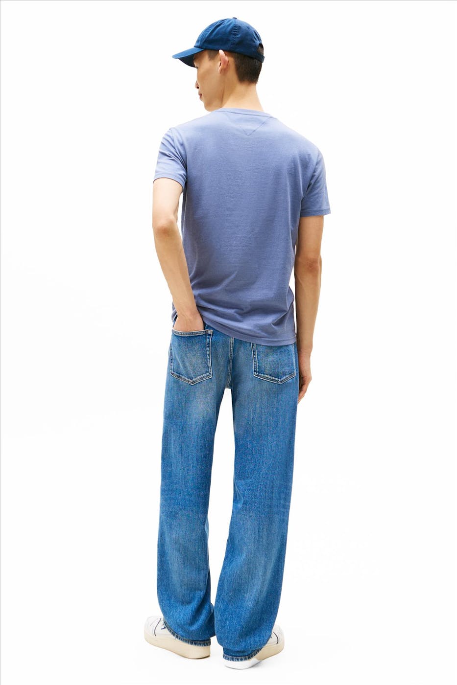 Tommy Jeans - Grijsblauwe Jaspe slim T-shirt
