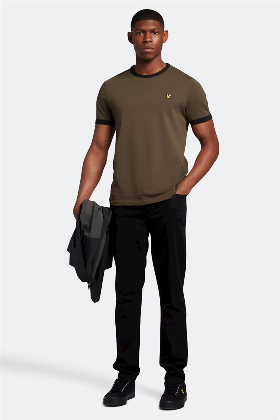 Lyle & Scott - Kaki Ringer T-shirt