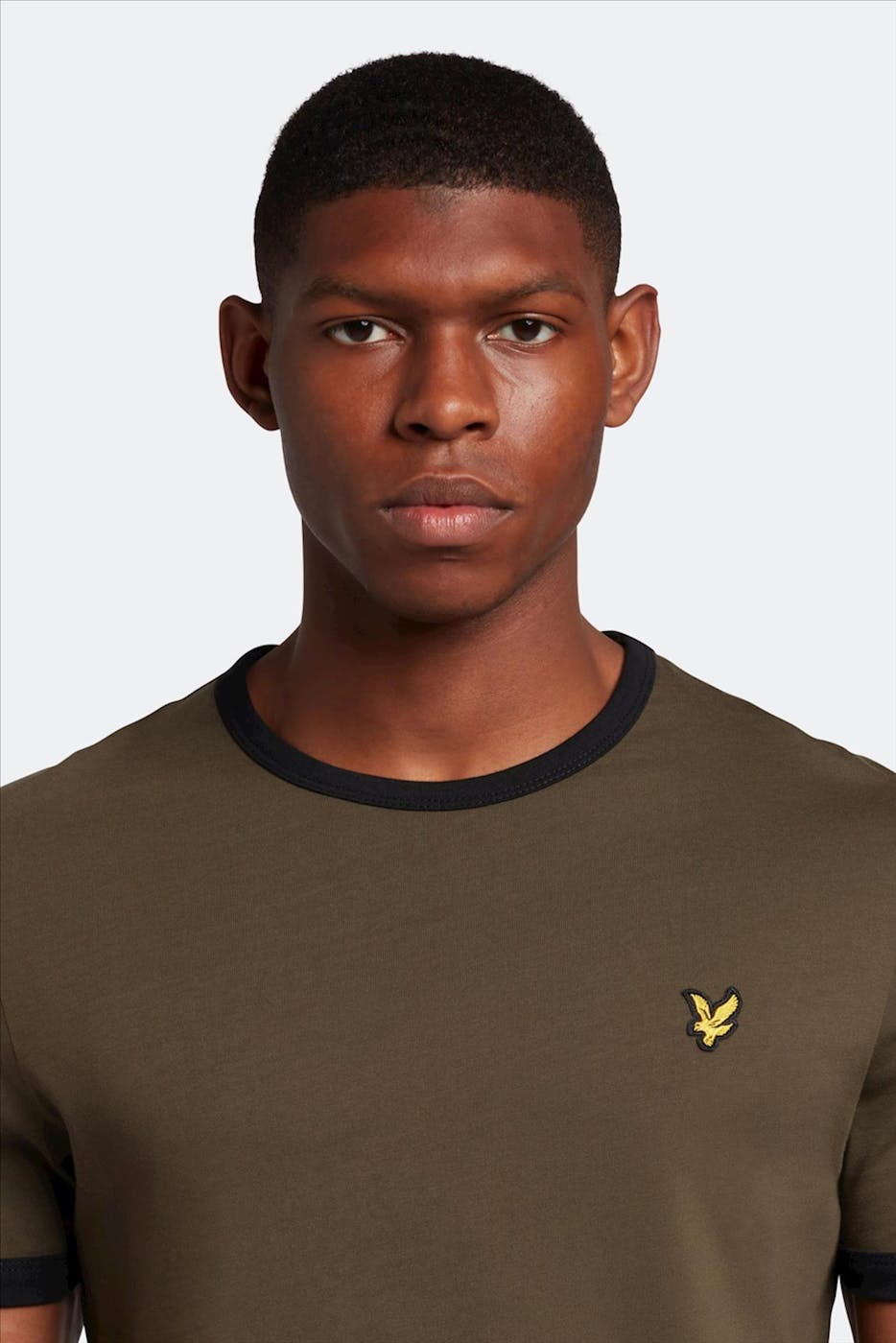 Lyle & Scott - Kaki Ringer T-shirt