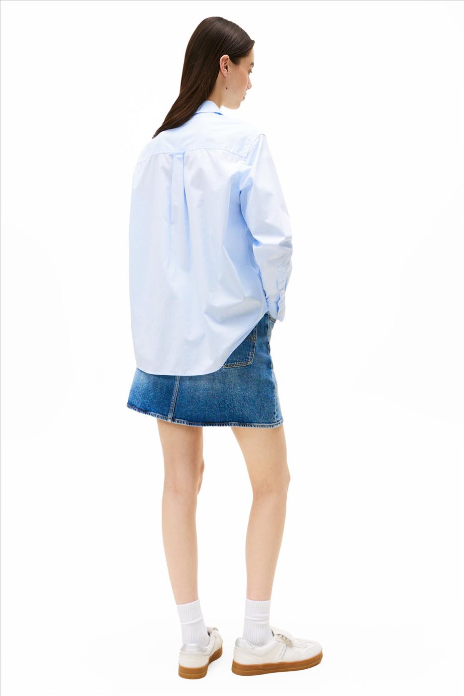 Tommy Jeans - Lichtblauwe Micro Gingham blouse