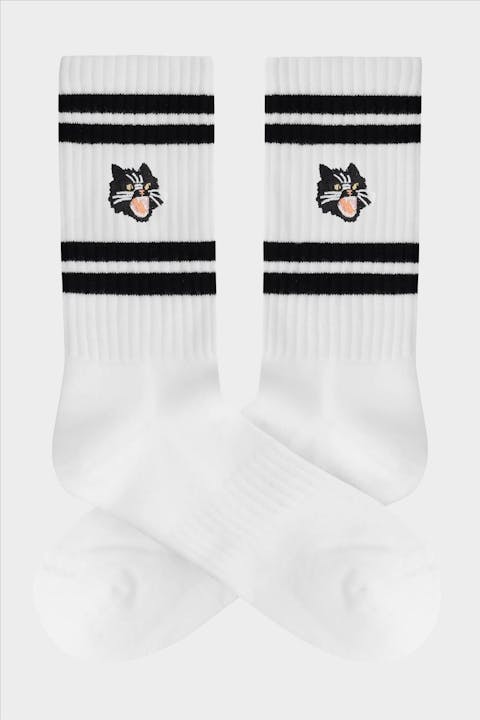 A'dam - Wit-zwarte Kitty Cat Socks, maat 41-46