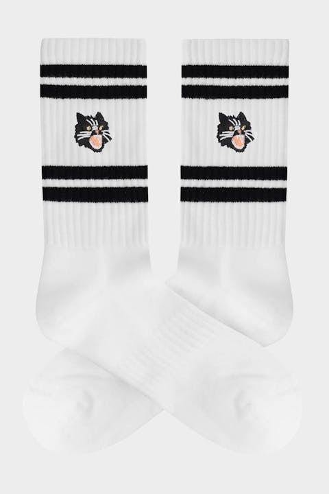 A'dam - Wit-zwarte Kitty Cat Socks, maat 41-46