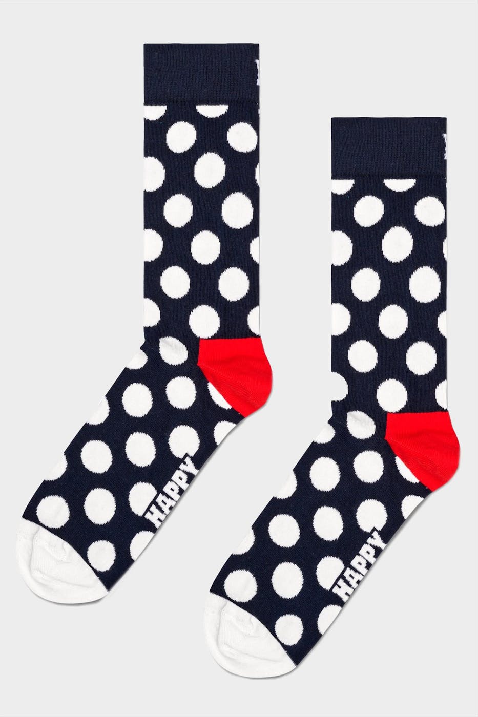 Happy Socks - Donkerblauw-wit-rode Big Dot Crew sokken, maat: 36-40