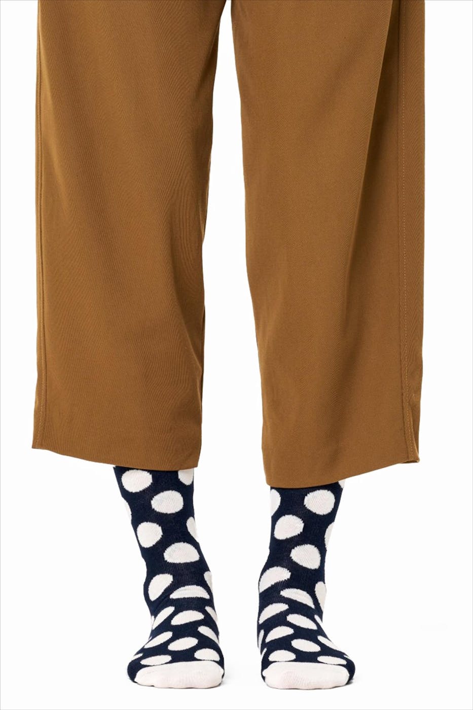 Happy Socks - Donkerblauw-wit-rode Big Dot Crew sokken, maat: 36-40