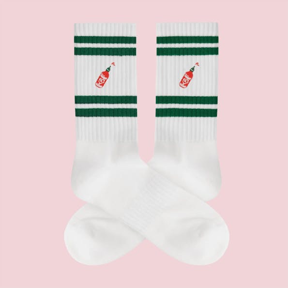A'dam - Wit-groene Tabasco sokken, maat: 41-46