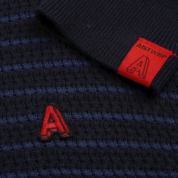 Antwrp - Donkerblauwe Striped Logo trui