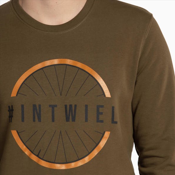 Brooklyn - Intwiel Khaki Logo Wiel sweater