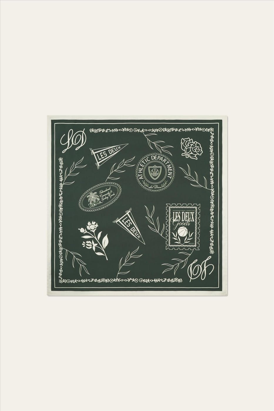 LES DEUX - Groen-Wit Patch sjaaltje