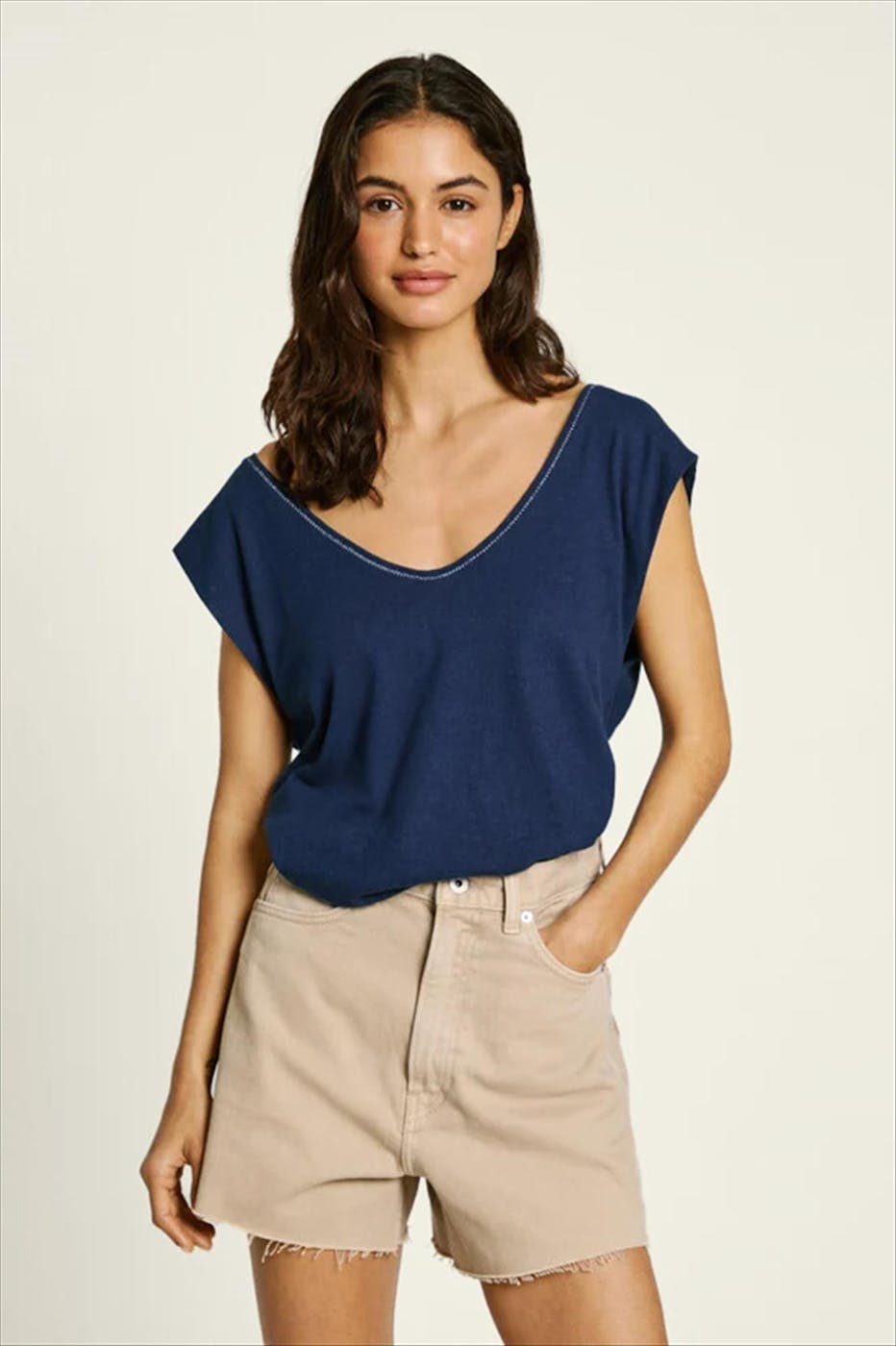 Pepe Jeans London - Donkerblauwe Lotti T-shirt