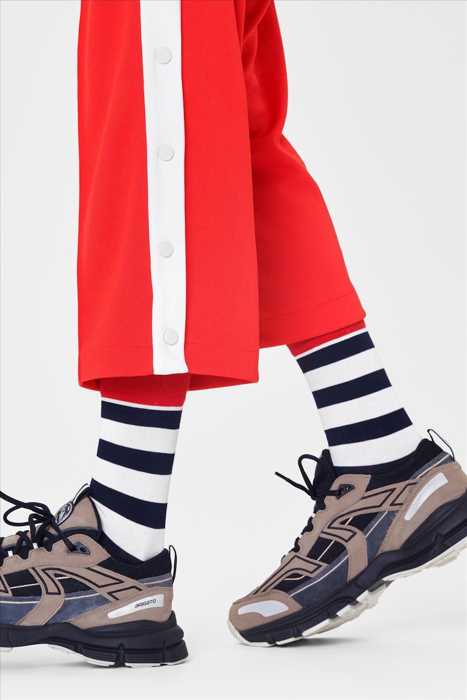 Happy Socks - Ecru-donkerblauw-rode Stripe sokken, maat: 36-40